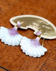 Vintage Shashi Sky Blue and Purple Scallop Earrings