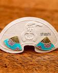 Vintage Shashi Sky Blue Enamel Fan Earrings