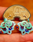 Vintage Shashi Sky Blue Modern Flower Dangles