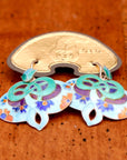 Vintage Shashi Sky Blue Modern Flower Dangles