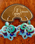 Vintage Shashi Sky Blue Modern Flower Dangles
