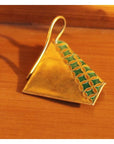 Vintage Shashi Upturned Scarf Blue and Teal Gold-Vermeil Earrings