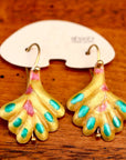 Vintage Shashi Yellow Frond Earrings