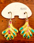 Vintage Shashi Yellow Frond Earrings