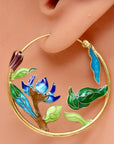 Vintage Thousand Flowers Lotus Garden Earrings