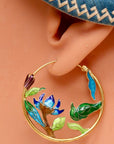 Vintage Thousand Flowers Lotus Garden Earrings