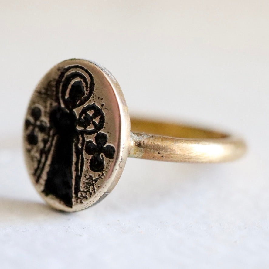 Virgin and Child Byzantine Ring - Brass 10 / Brass