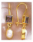 Vogue Iolite and Pearl Earrings