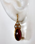 Windsor 14k Gold, Garnet and Pearl Earrings