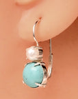 La Bohème Turquoise and Pearl Silver Earrings