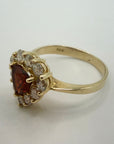 14k Diamond Garnet Ring