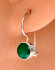 Sol Invictus Emerald Silver Earrings