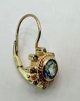 14k Le Soleil Bleu Blue Topaz and Diamond Earrings
