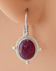 Midlothian Ruby Silver Earrings
