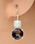 La Bohème Iolite and Pearl Silver Earrings