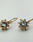 14k Le Soleil Bleu Blue Topaz and Diamond Earrings