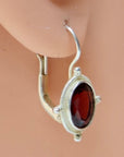 Grosvenor Garnet Silver Earrings