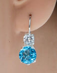 La Bohème Blue Topaz and Cubic Zirconia Silver Earrings