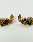 14k Winged Sapphire and Diamond Earrings