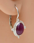 Midlothian Ruby Silver Earrings