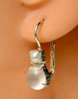 La Bohème Moonstone and Pearl Silver Earrings