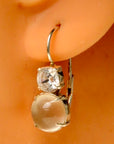 La Bohème Moonstone and Cubic Zirconia Silver Earrings