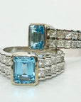14k Fred Astaire Blue Topaz and Diamond Ring