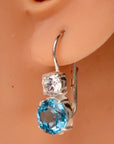 La Bohème Blue Topaz and Cubic Zirconia Silver Earrings