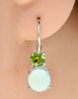 La Bohème Opal and Peridot Silver Earrings
