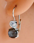 La Bohème Grey Moonstone and Cubic Zirconia Silver Earrings