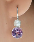 La Bohème Amethyst and Pearl Silver Earrings