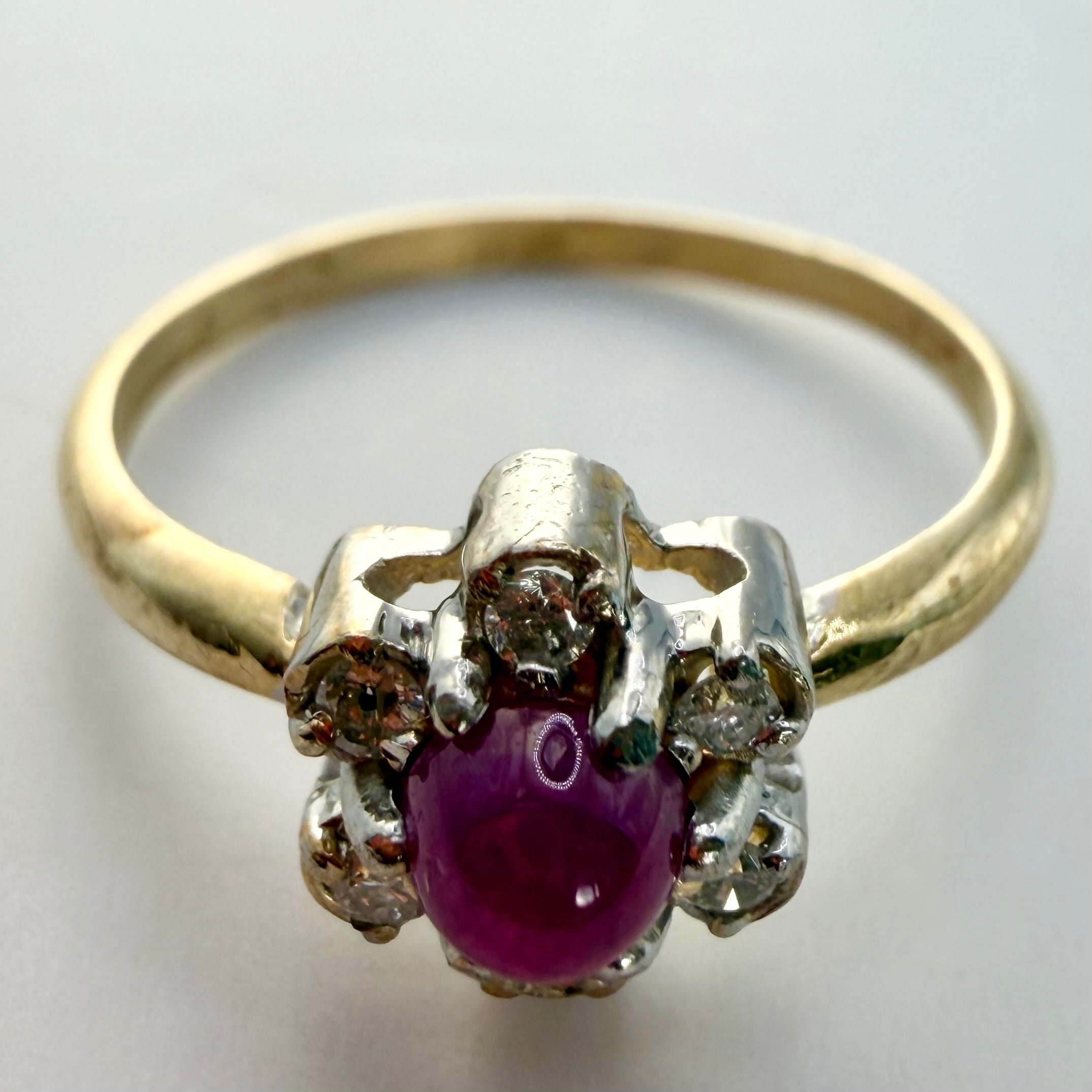 Flower 14k Gold, Ruby and Diamond Ring : Museum of Jewelry