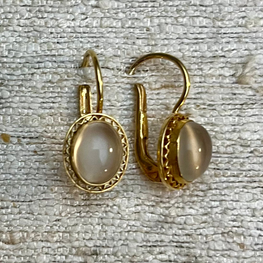 Moonstone Oval Earrings