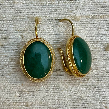 Aventurine Oval Earrings