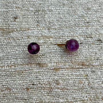 Picasso Fire Amethyst Stud Earrings
