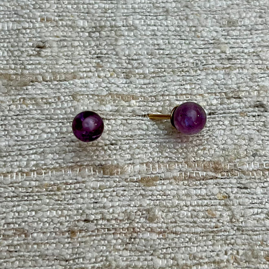 Picasso Fire Amethyst Stud Earrings