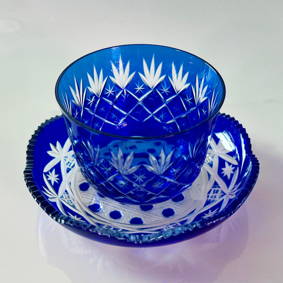 Blue Fields Glass Ware Set of 2 Dishes