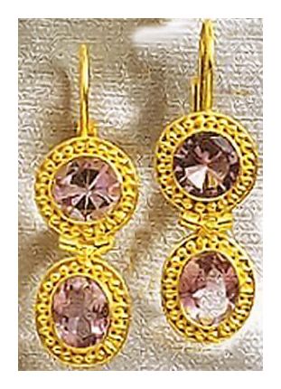 14k Amethyst Amulet Earrings