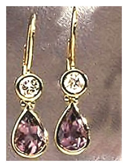 14k Anastasia Amethyst and Diamond Earrings (.50ct)