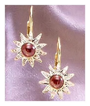 14k Apollo Garnet Diamond Earrings (.33ct)