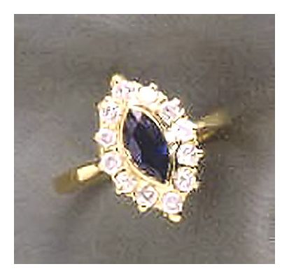 14k Blue Danube Sapphire and Diamond Ring