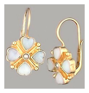 14k Cecily Opal and Pearl Earrings