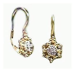 14k Celestial Diamond Earrings (.07ct)