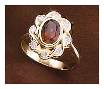 14k Diva Garnet and Diamond Ring