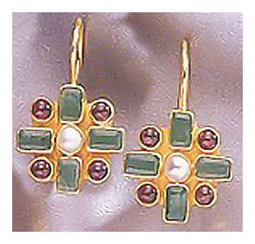 14k Emerald Chamber Earrings