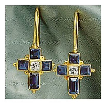 14k Galilee Cross Earrings