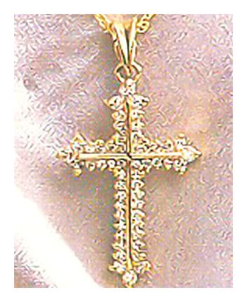 14k Galilee Diamond Cross Pendant