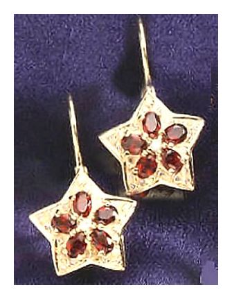 14k Garnet and Diamond Earrings (.33ct)