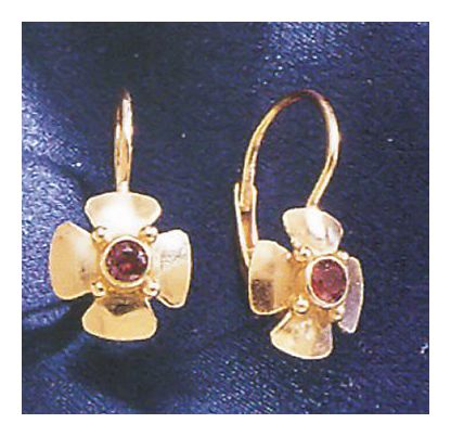 14k Garnet Blossom Earrings