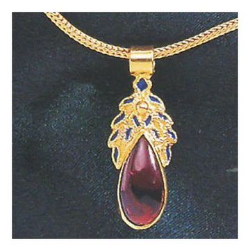 14k Garnet Frond Necklace